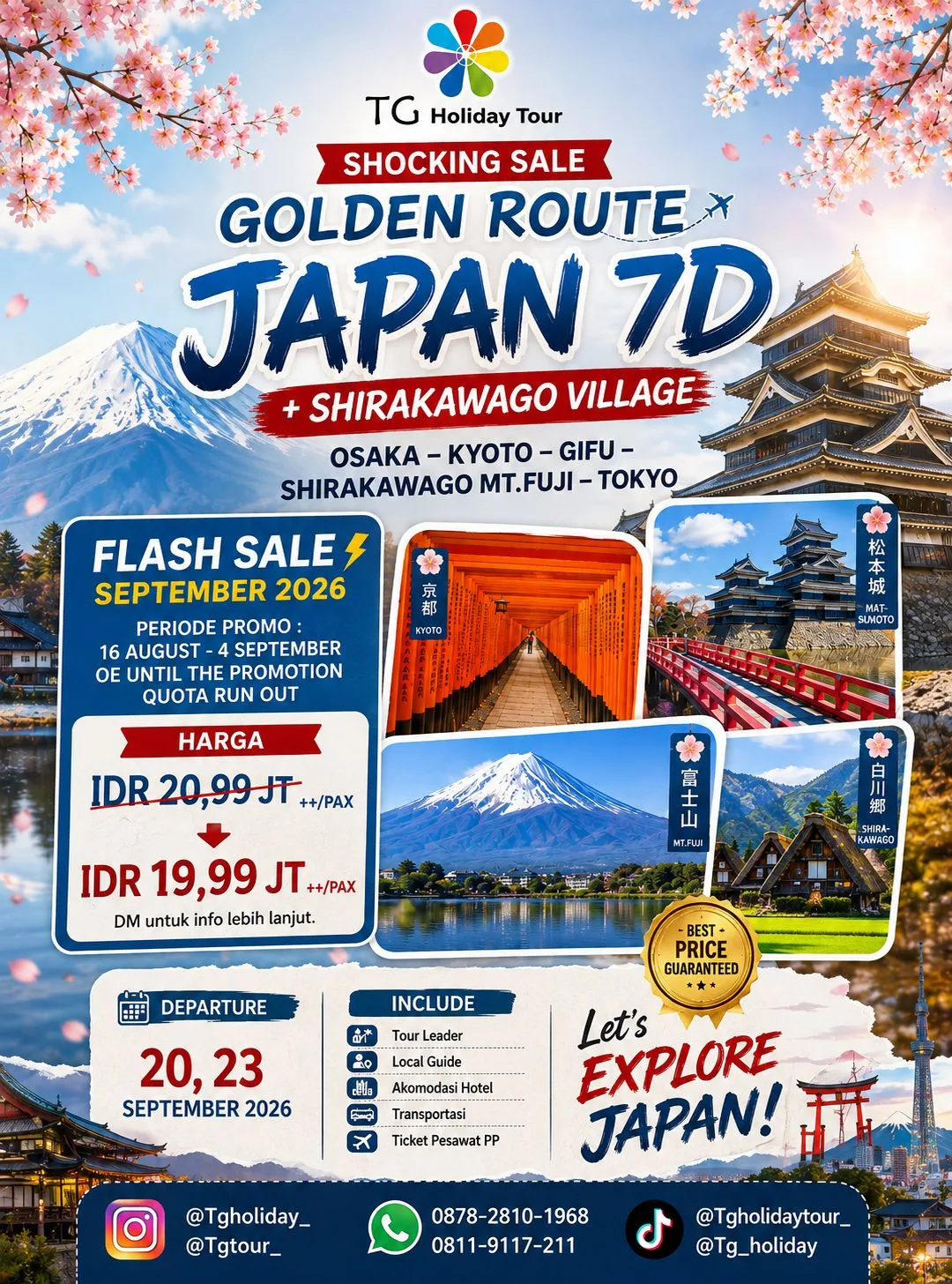 7D Shocking Sale Gr Japan + Shirakawago