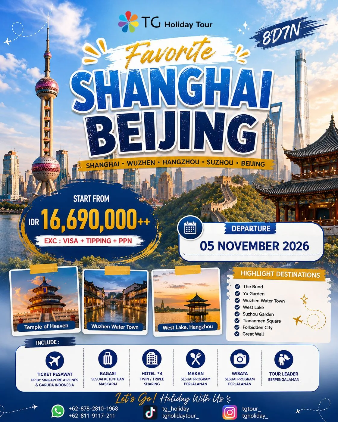 8d7n Favorite Shanghai Beijing by Singapore Airlines