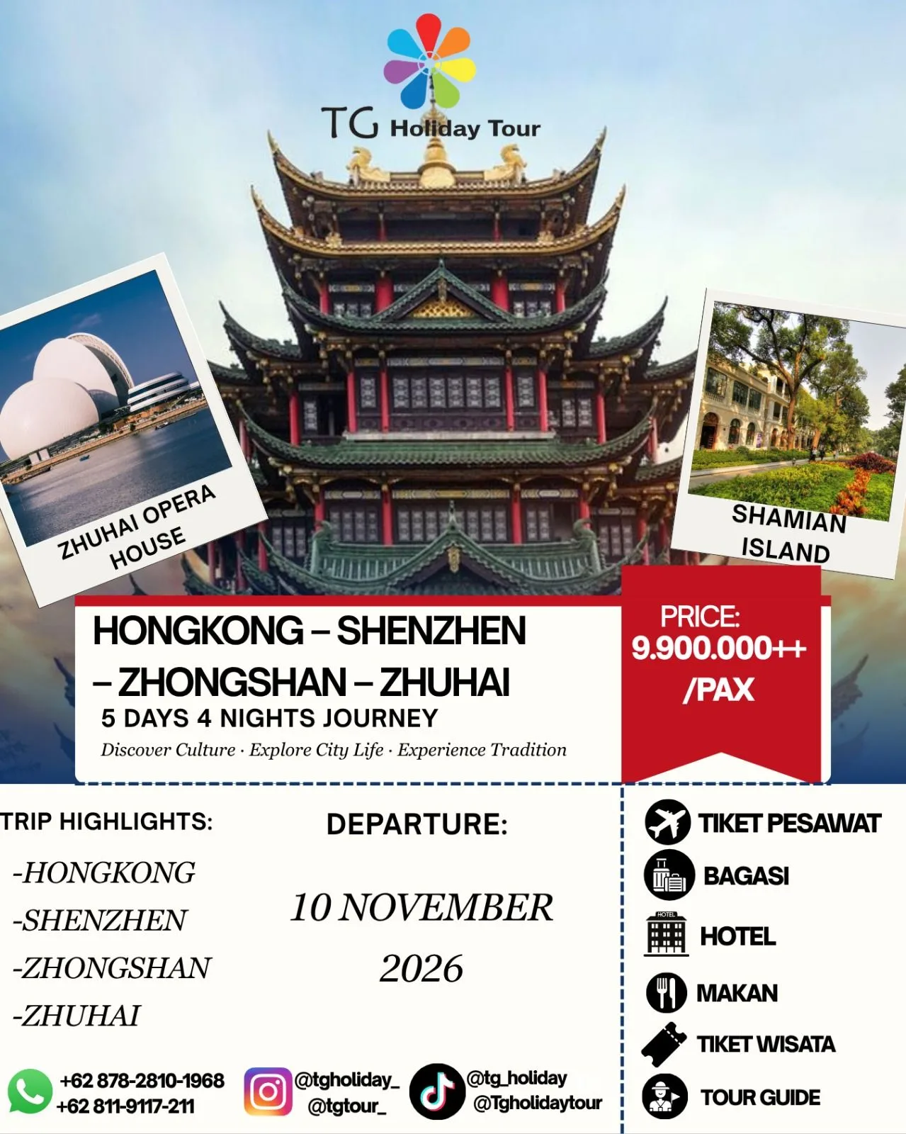 5 Days 4 Nights Hongkong – Shenzhen – Zhongshan – Zhuhai