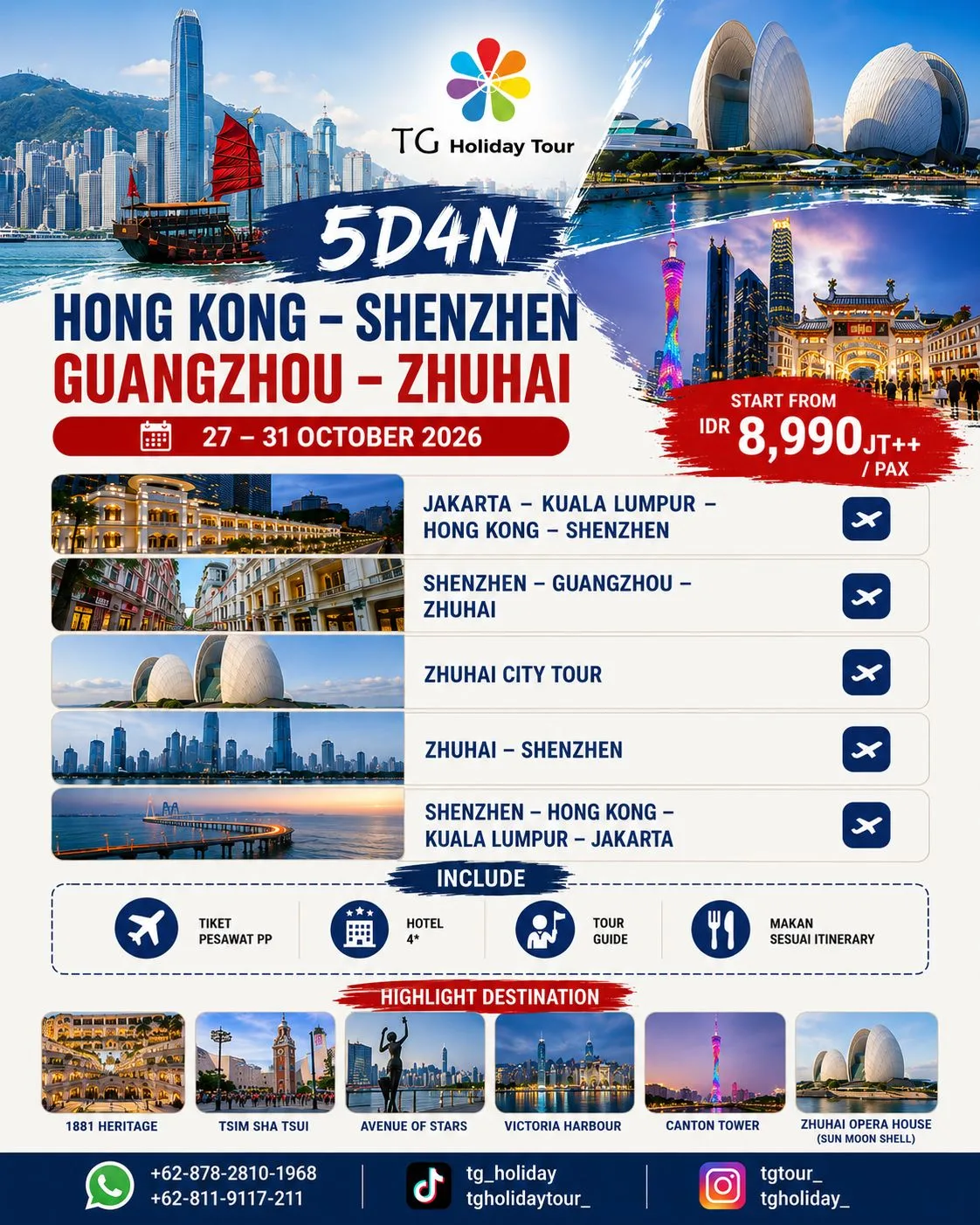 5 Day 4 Nights Hongkong - Shenzhen - Guangzhou – Zhuhai